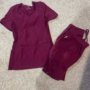 Burgundy Scrub Set